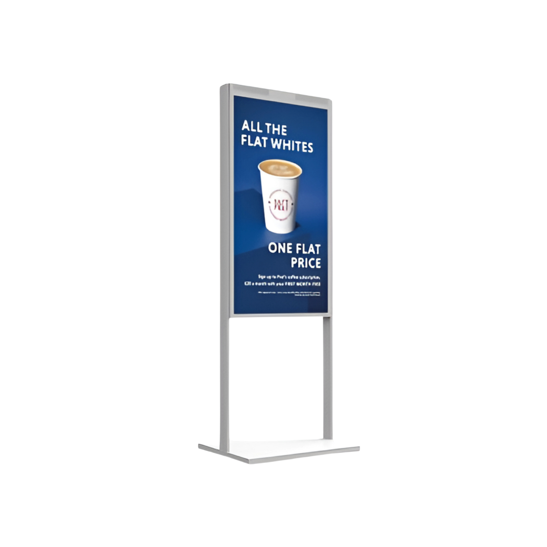 White Floor Stand for Double-Sided Display