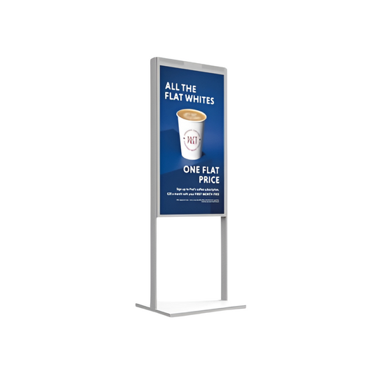 White Floor Stand for Double-Sided Display